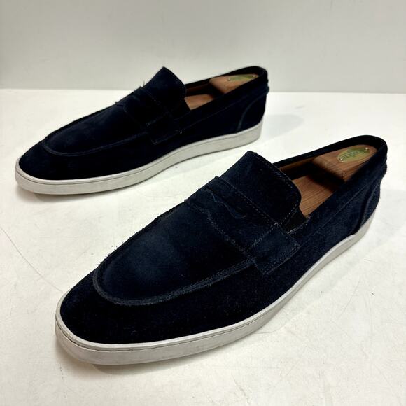 VERY GOOD Allen Edmonds Randolph Penny Loafer Sneaker Blue Suede Shoes 10.5 - Picture 5 of 10